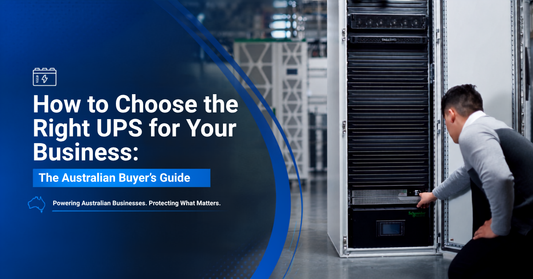 A tall sleek white server rack with black internal components and a digital display panel for business use