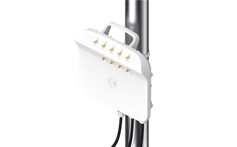White ubiquiti unifi ap-ac-pro wireless access point with handle and gold antenna connectors for cambium networks ePMP 4500C