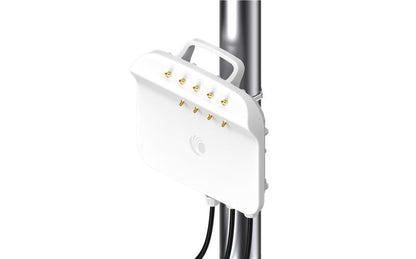 White ubiquiti unifi ap-ac-pro wireless access point with handle and gold antenna connectors for cambium networks ePMP 4500C