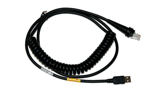Honeywell CBL-500-500-C00 | USB A Coiled Cable, 5m, 5V Host Power, Black, No Ferrite