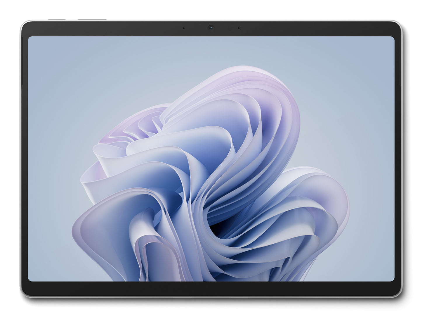 Microsoft Surface Pro 10 tablet with lavender blue floral wallpaper