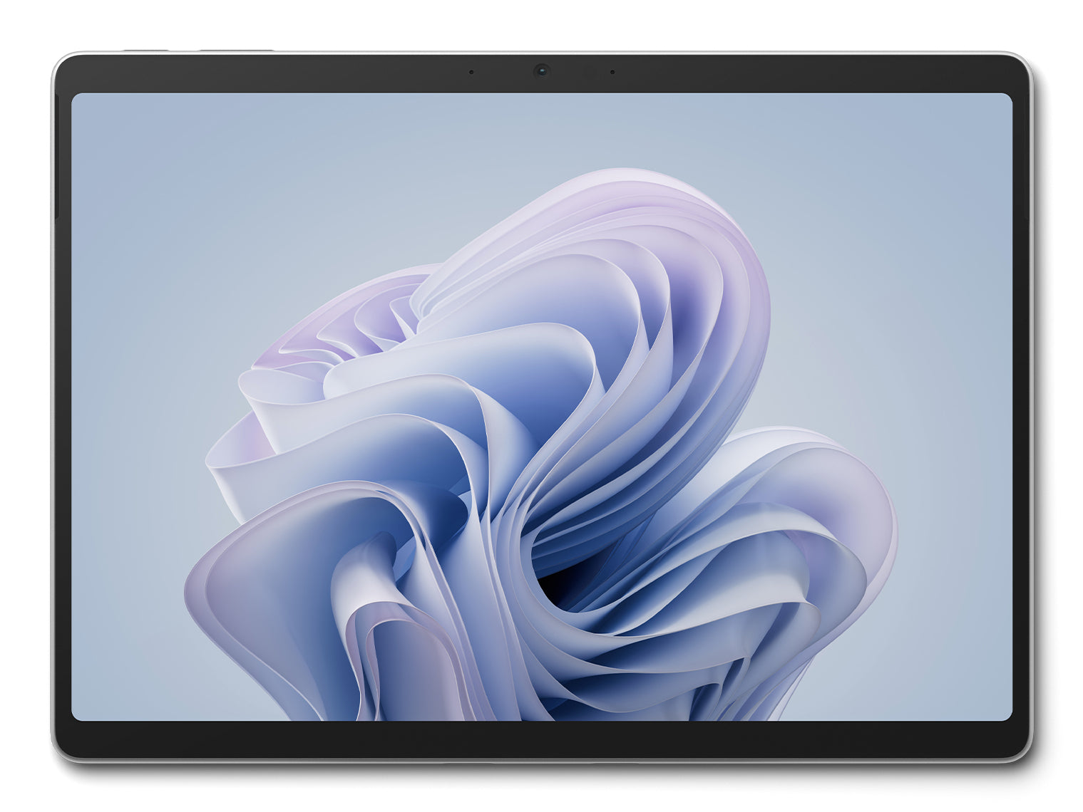 Microsoft Surface Pro 10 tablet with lavender blue floral wallpaper