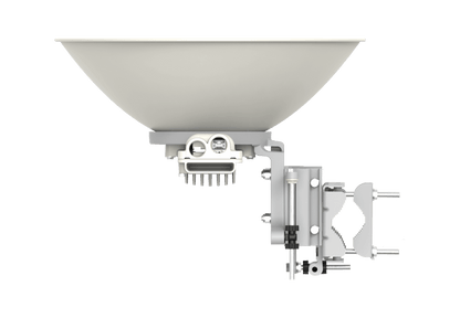 Cambium cnWave C100 28 GHz base unit with white LED floodlight