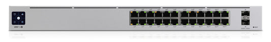 Ubiquiti USW-PRO-24-POE | UniFi Pro 24-Port PoE Managed Switch, 24 x 1GbE Ports, 2 x 10G SFP+ Uplinks, 400W PoE Budget, 1U