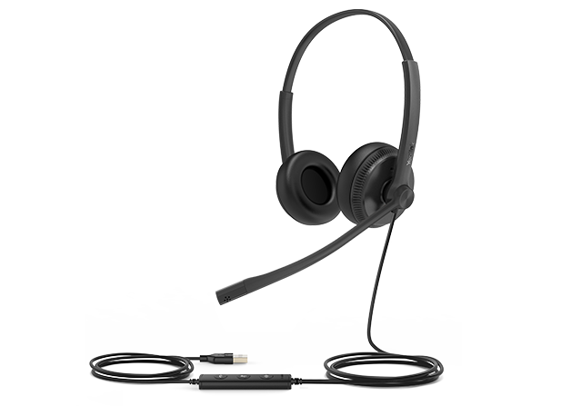 Yealink UH34-D-MS-C/A | UH34 MS Teams Wired Stereo Headset, USB-A, with USB-C Adapter