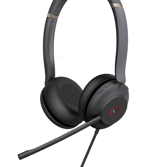 Yealink UH37-D-UC-C/A black stereo headset with gold headband and mic