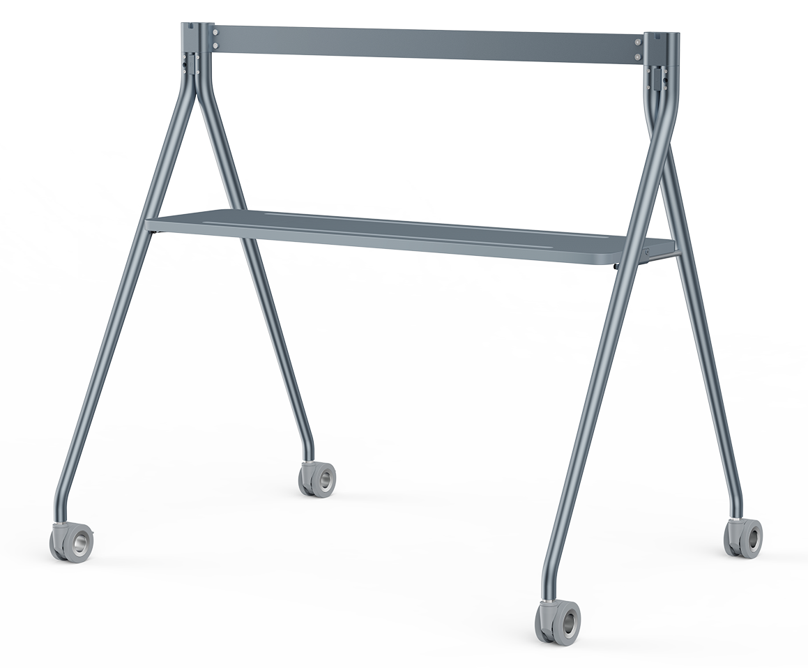 Yealink MB-FLOORSTAND-P650T silver rolling workbench with shelf and casters