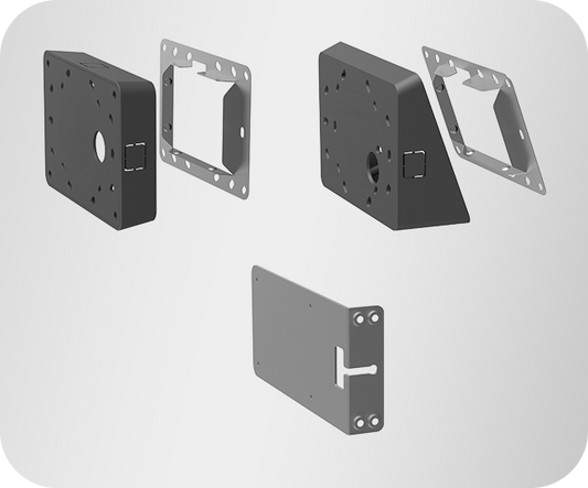 Yealink RoomPanel-MountKit black matte metal brackets with screw holes