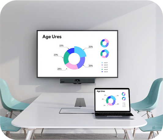 Yealink A10-020-55MR collab bar with black sleek camera below 55-inch display