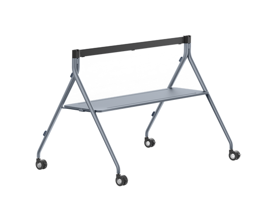 Yealink MB-FS-Bar-860T silver rolling cart with 2 shelves, black wheels