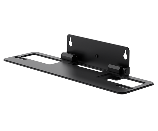 Black metal yealink vb-wallmount-02 tv wall mount bracket with adjustable arms and mounting holes for meetingbar a50