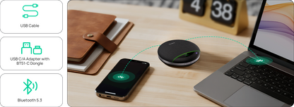 Yealink SP96-C/A black wireless charging pad with green LED light