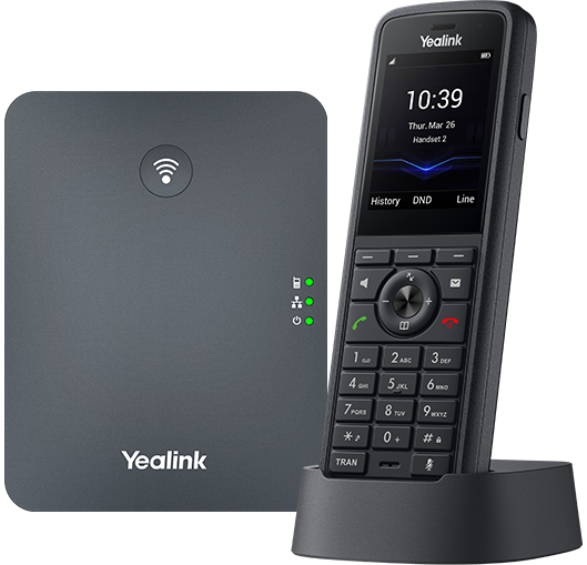 Black yealink w79p pro wireless DECT phone system with w70b base station and w59r handset 2.4 inch color screen
