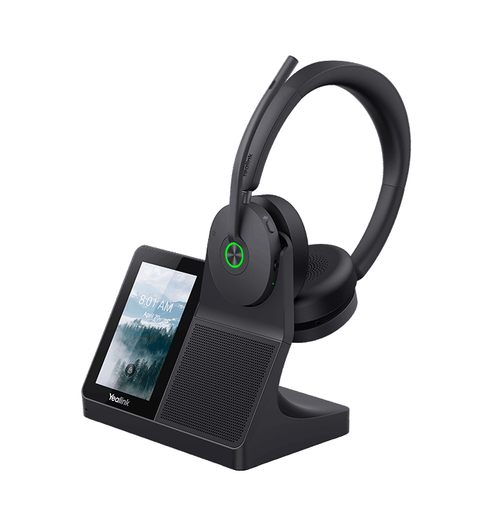Yealink WH68 dual UC DECT wireless headset with display, black