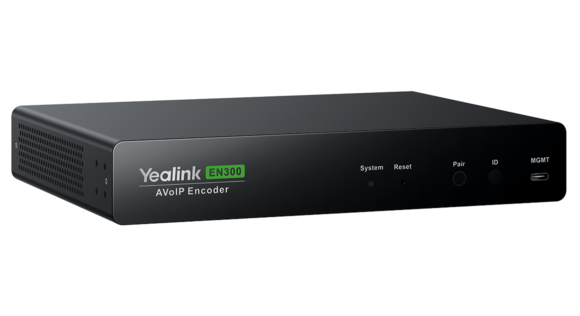Yealink EN300 AVoIP encoder black matte finish green LED indicator