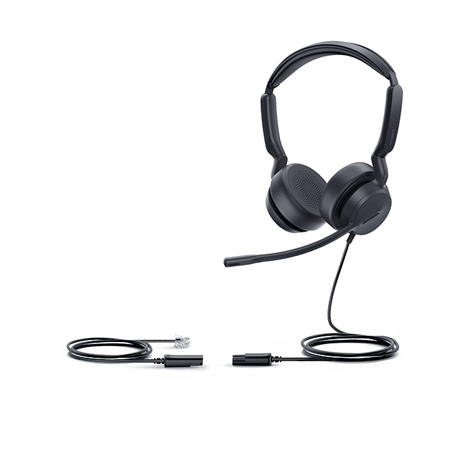 Yealink YHS36-E2-M | E2 Mono Wired Headset with RJ9 QD for IP Phones, Noise Cancelling Mic