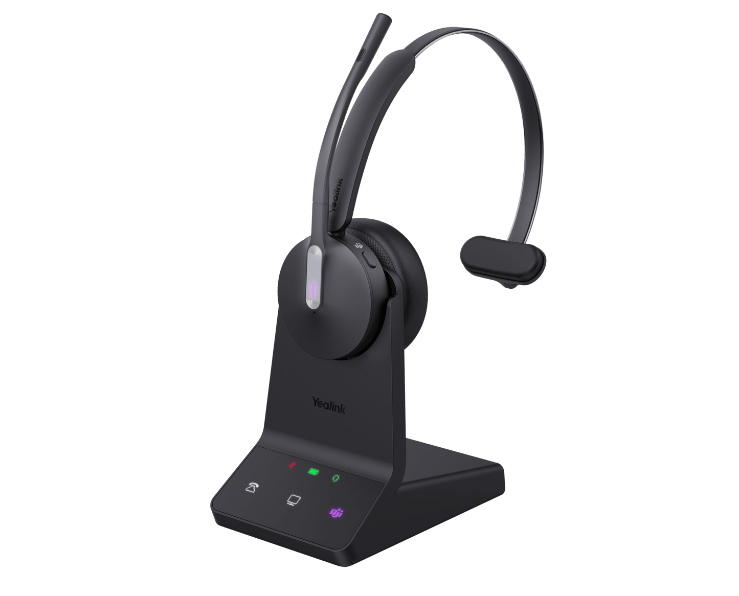 Yealink WH64-H-M-CH | WH64 Hybrid Mono DECT & Bluetooth Headset, USB-A Dongle, Charging Stand