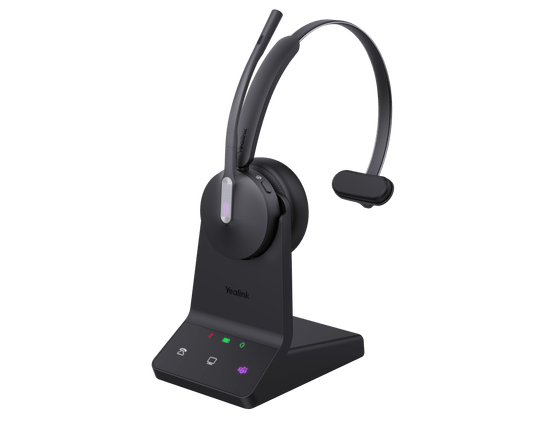 Yealink WH64-H-M-CH | WH64 Hybrid Mono DECT & Bluetooth Headset, USB-A Dongle, Charging Stand