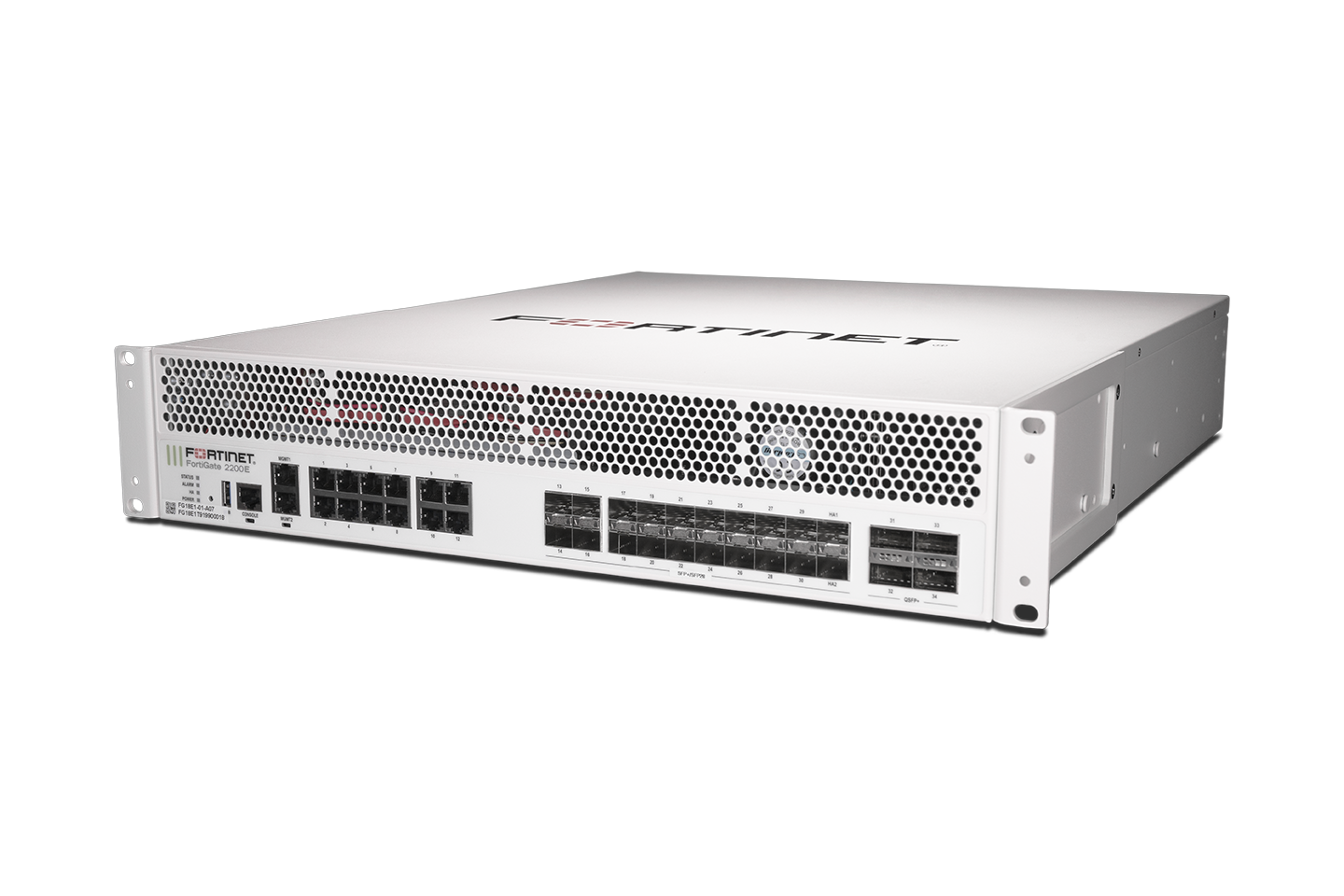 Fortinet FG-2200E FortiGate-2200E white security appliance front view