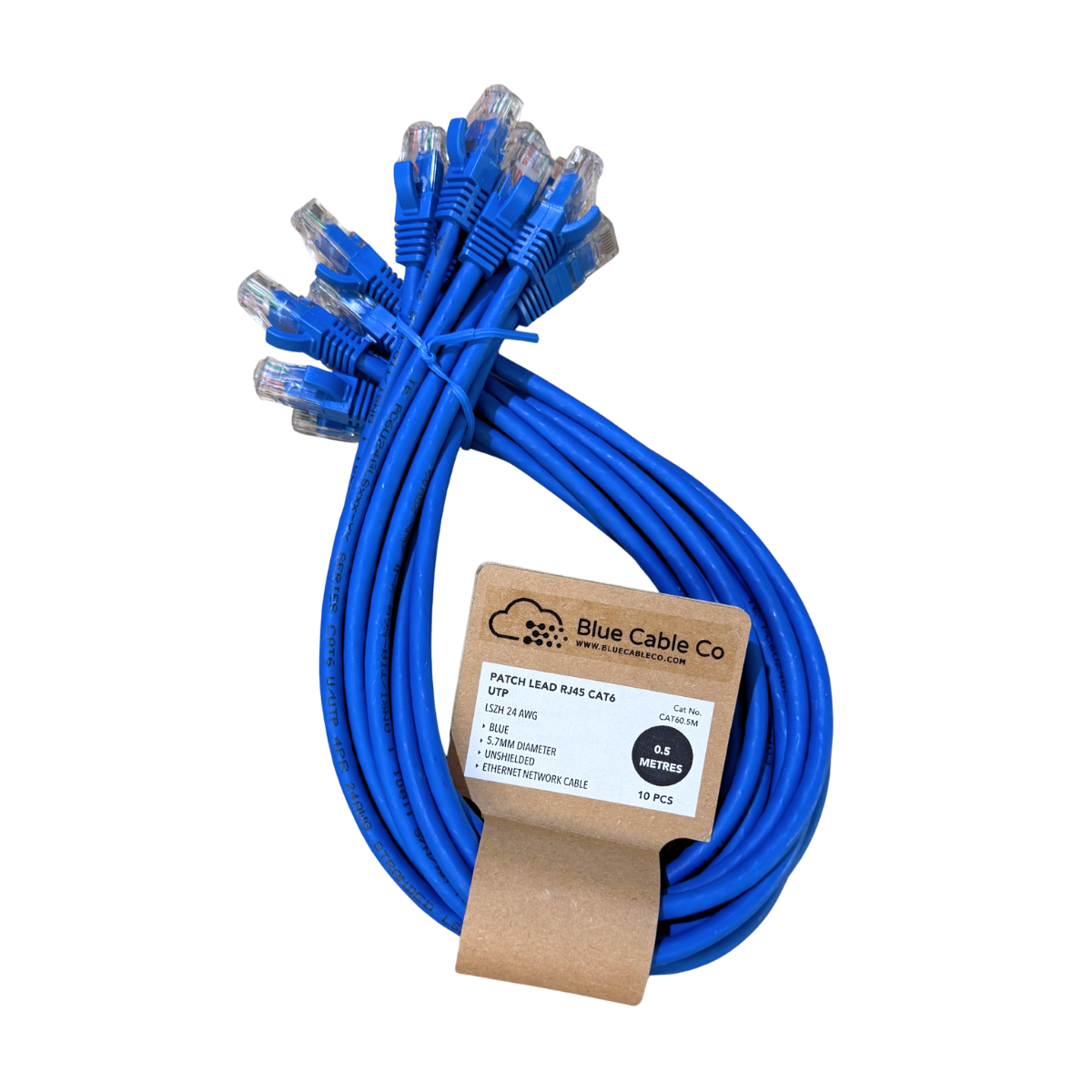 CAT6 Ethernet Patch Cable | UTP | 24AWG | LSZH | 0.25M to 10M