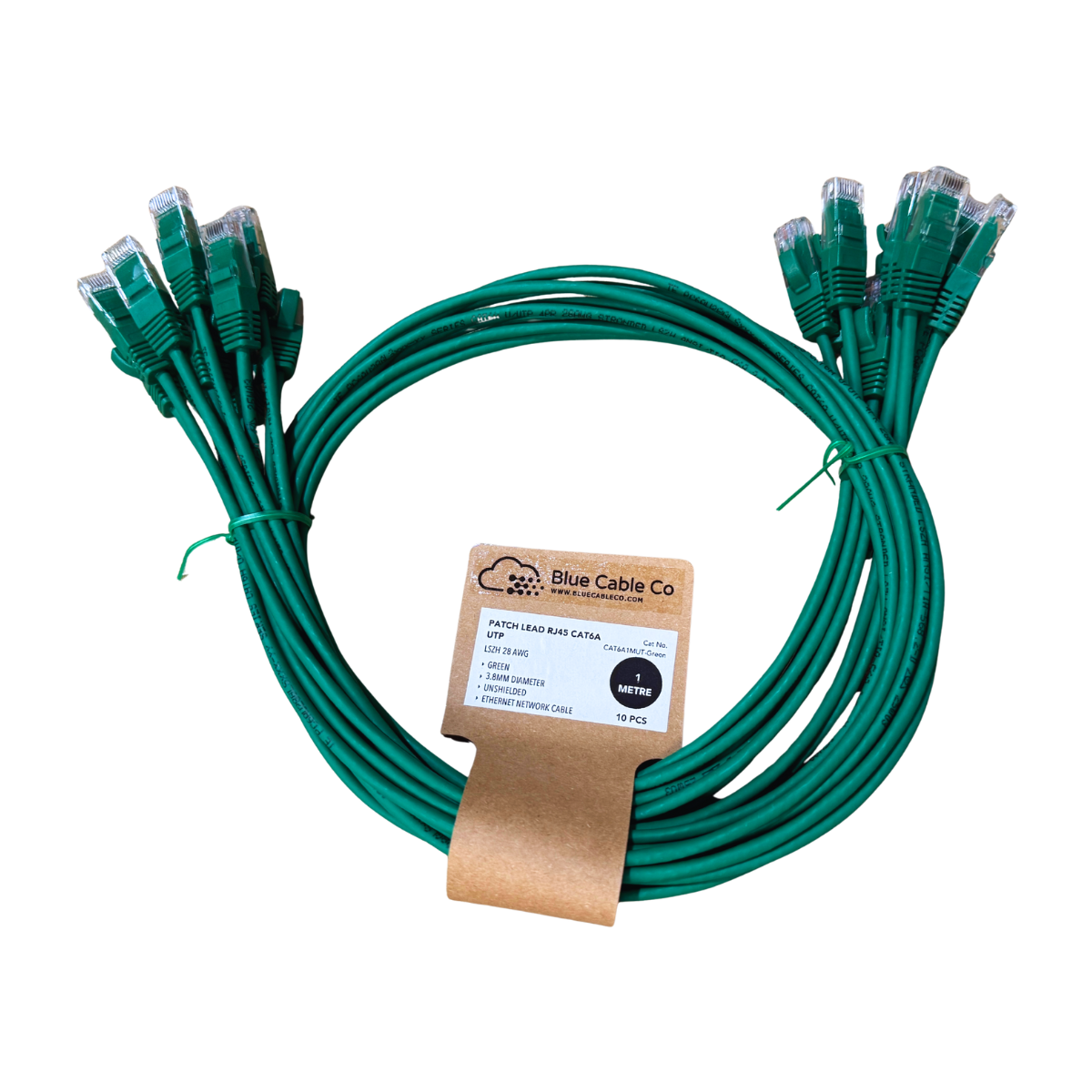 CAT6A Ethernet Patch Cable | UTP | 28AWG | LSZH | 0.25M to 5M