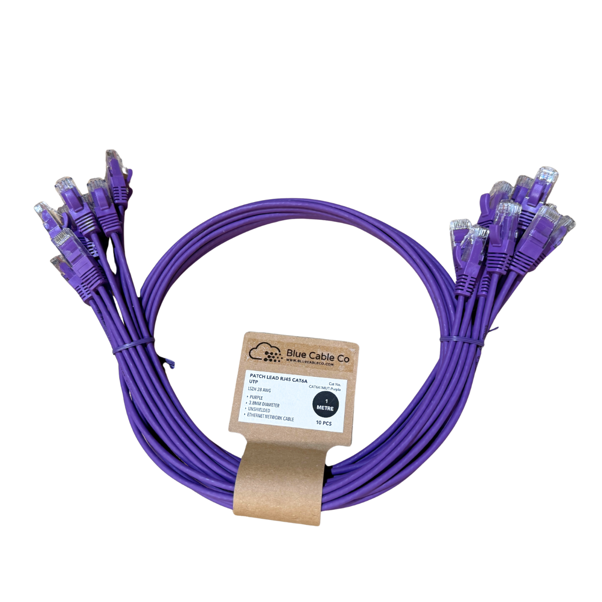 CAT6A Ethernet Patch Cable | UTP | 28AWG | LSZH | 0.25M to 5M