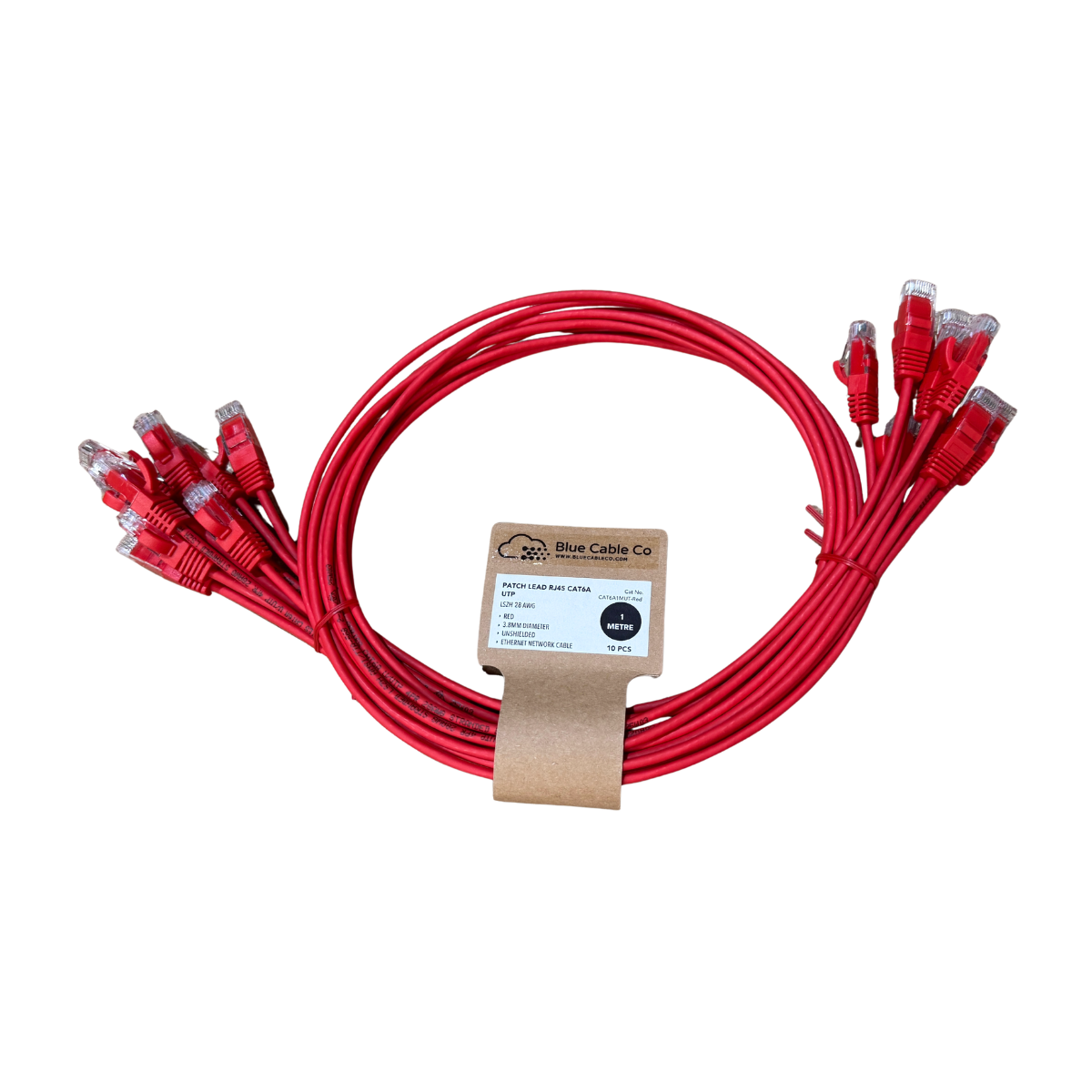 CAT6A Ethernet Patch Cable | UTP | 28AWG | LSZH | 0.25M to 5M