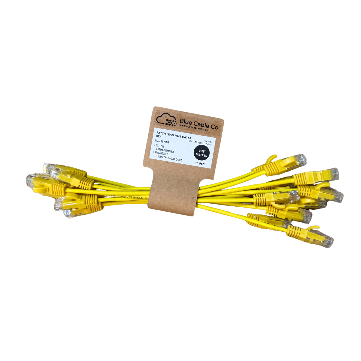 CAT6A Ethernet Patch Cable | UTP | 28AWG | LSZH | 0.25M to 5M