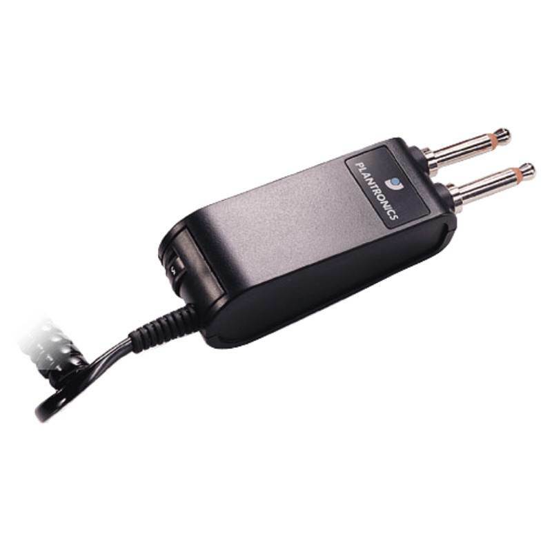 Poly 29362-59 P10 plug prong amp with black charging adapter and coiled cord