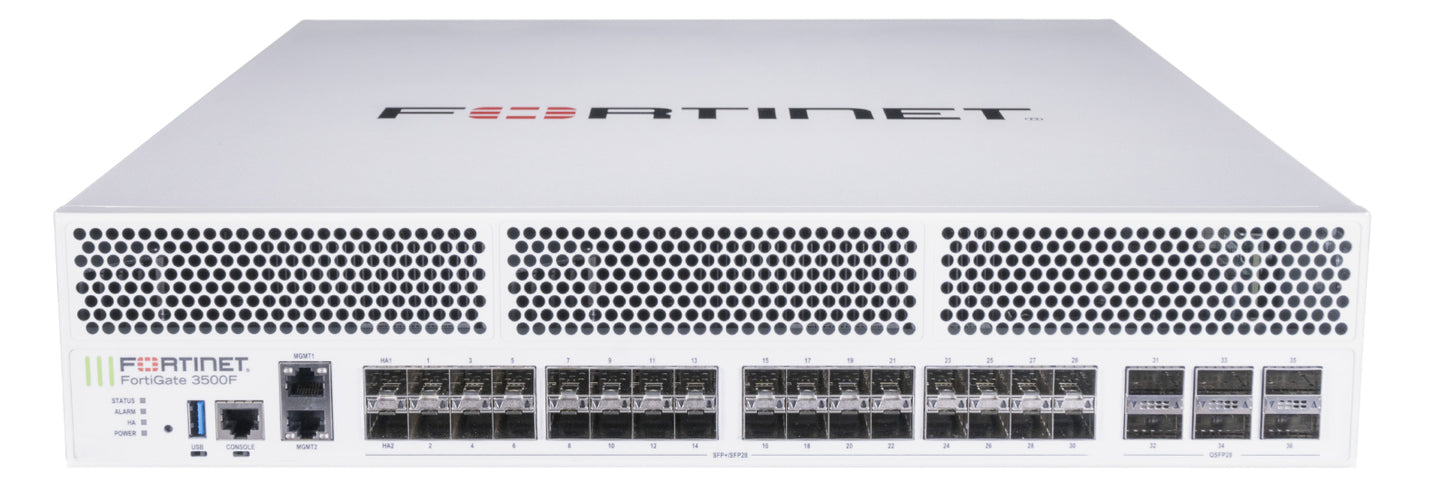 Fortinet FG-3500F | 6x 100GE/40GE QSFP28, 32x 25GE/10GE SFP28, 2x 10GE RJ45 Mgmt