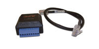 APC AP9810 black USB-to-RJ45 adapter with blue connector and coiled cable