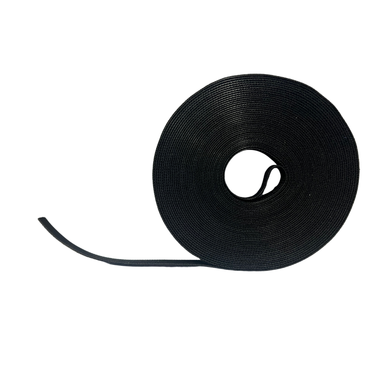 10M Hook and Loop Reusable Cable Tie Roll - Cable Management 10mm Width | Black