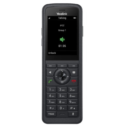 Black yealink w59r pro handheld business phone with touchscreen, physical keypad, ip67, bluetooth 5.2, dual-mic noise cancellation