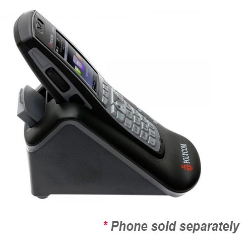 Spectralink 8400 dual charger black stand with red powcom logo