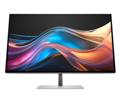 HP 8J4D8UT Series 7 Pro 27’’ QHD monitor with silver frame and vibrant wave wallpaper