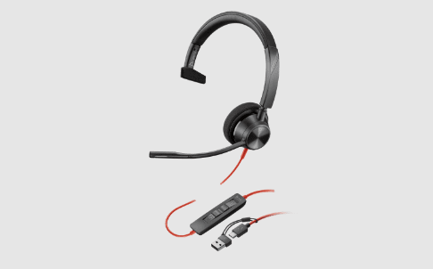 Poly 214011-01 | Blackwire 3310 USB-C Headset, Wired, Noise-Canceling Mic