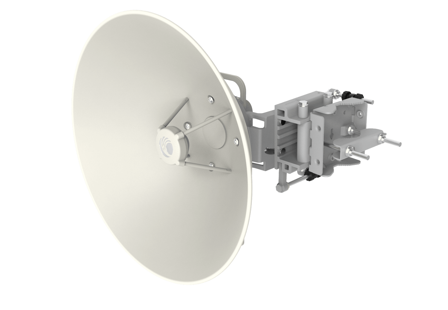 Cambium cnWave C100 CPE 28 GHz base unit white circular satellite dish