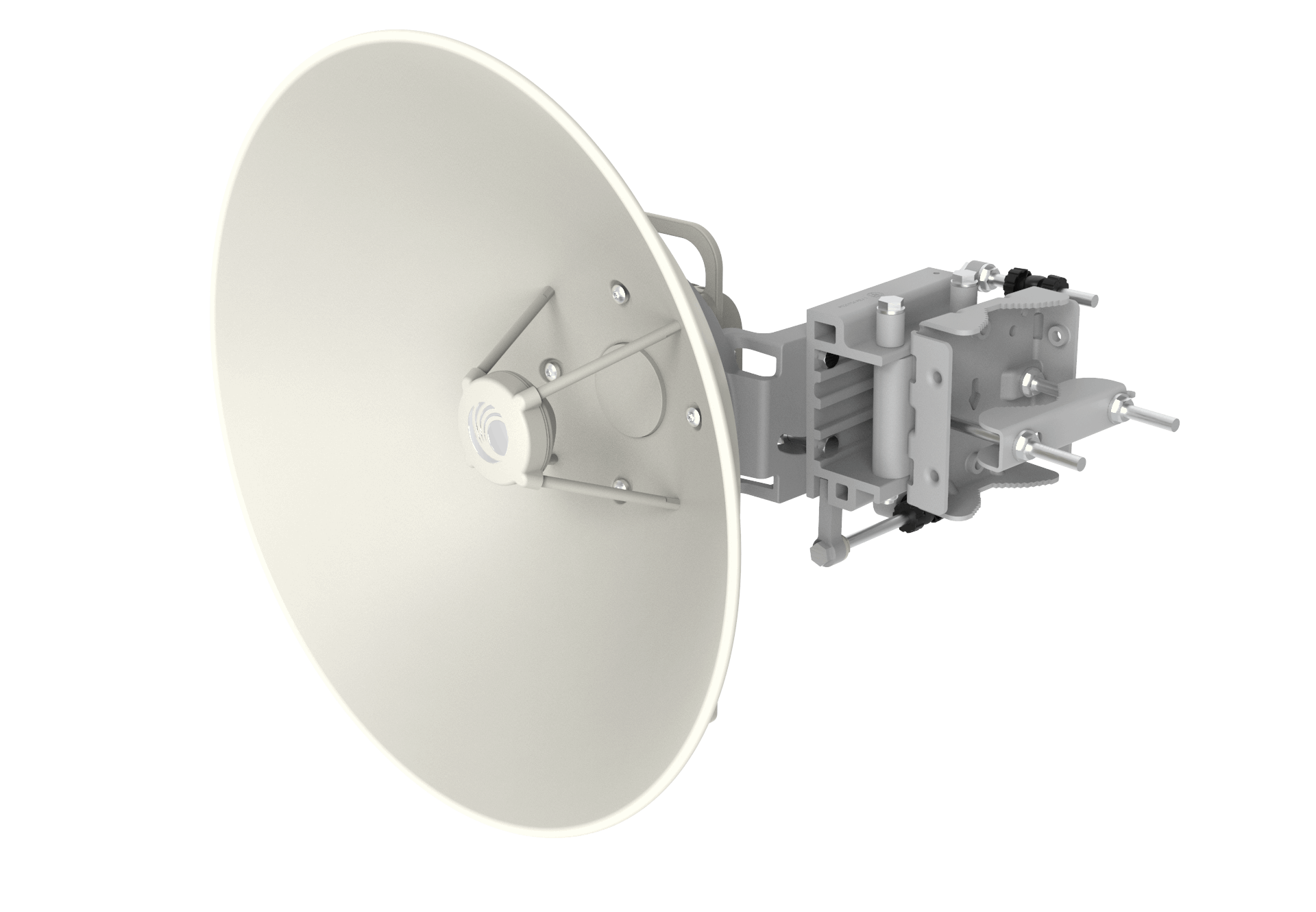 Cambium cnWave C100 CPE 28 GHz base unit white circular satellite dish