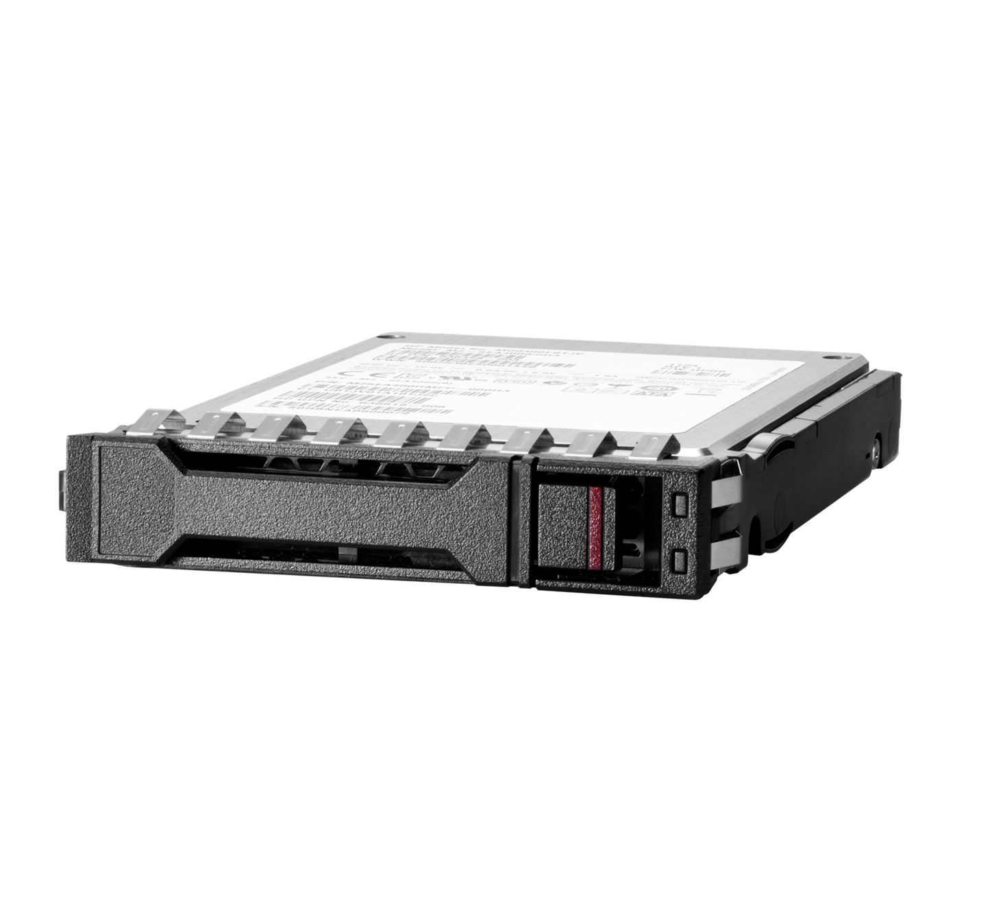 Black and silver hpe p70423-b21 1.6tb nvme gen4 mixed use sff u3 ps1030 ssd with red indicator light on the side
