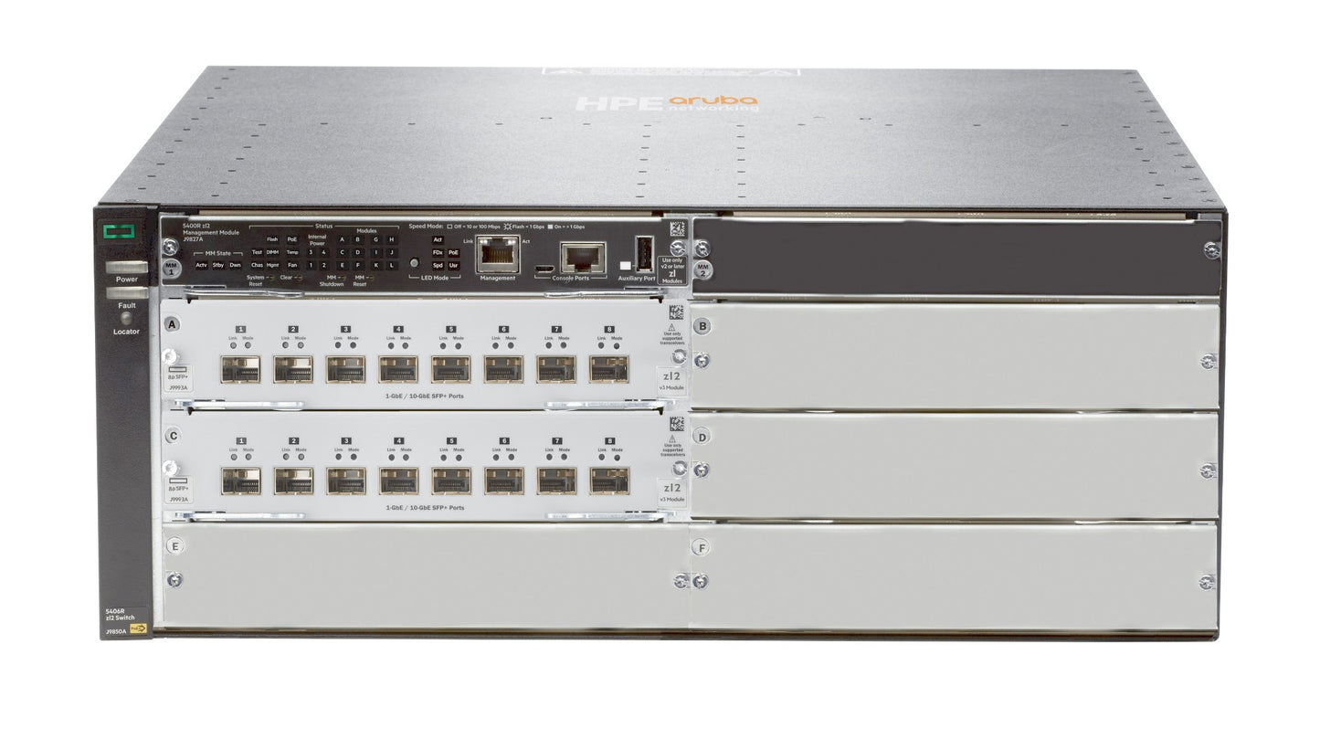 Aruba JL095A | 5406R 16 SFP+ V3 ZL2 Switch, Enterprise-Grade, Layer 3 Routing
