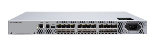Rear view of silver hp procurve 5008 fc switch with multiple ethernet ports and power input in hpe s5a95a sn3700b model