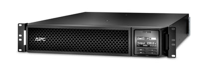 APC SRT2200RMXLI rack-mount UPS 2200VA black mesh front digital voltage display