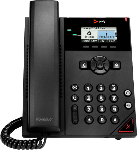 HP 911N2AA | Poly OBi VVX 150 2-Line IP Phone, PoE, Power Supply Included