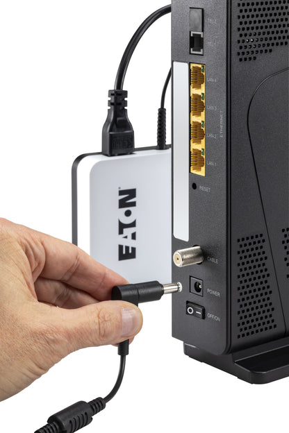 Eaton 3SM36AU 3S Mini UPS white adapter with black barrel connectors