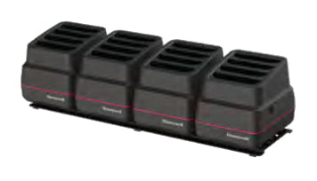 Black honeywell ct70 16-bay battery charger with red accent line and multiple slots power supply included
