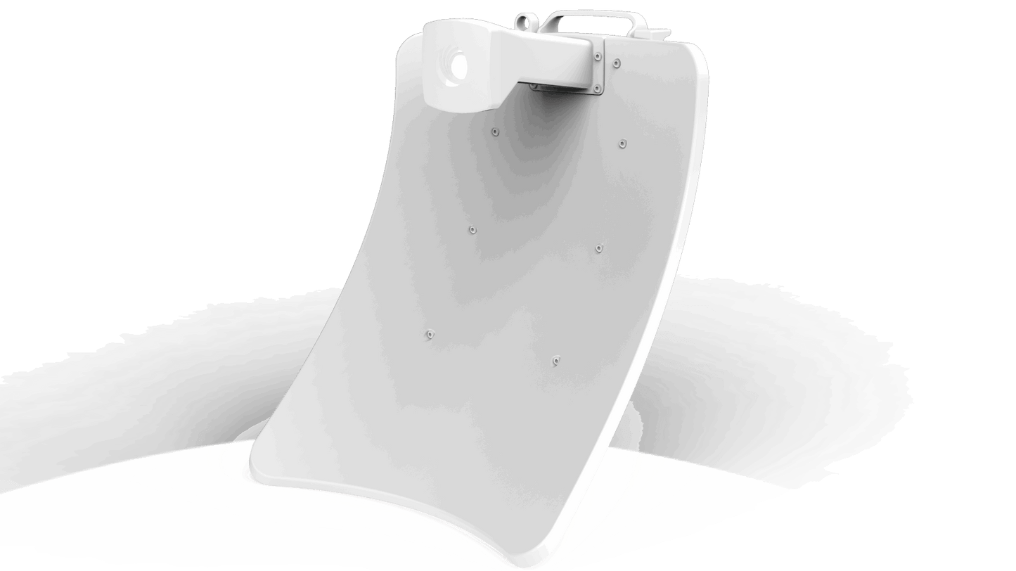 Cambium cnWave V3000 60GHz white curved panel antenna with bracket and screws