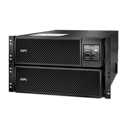 APC SRT8KRMXLI 8kVA rackmount UPS with black mesh front panel and display