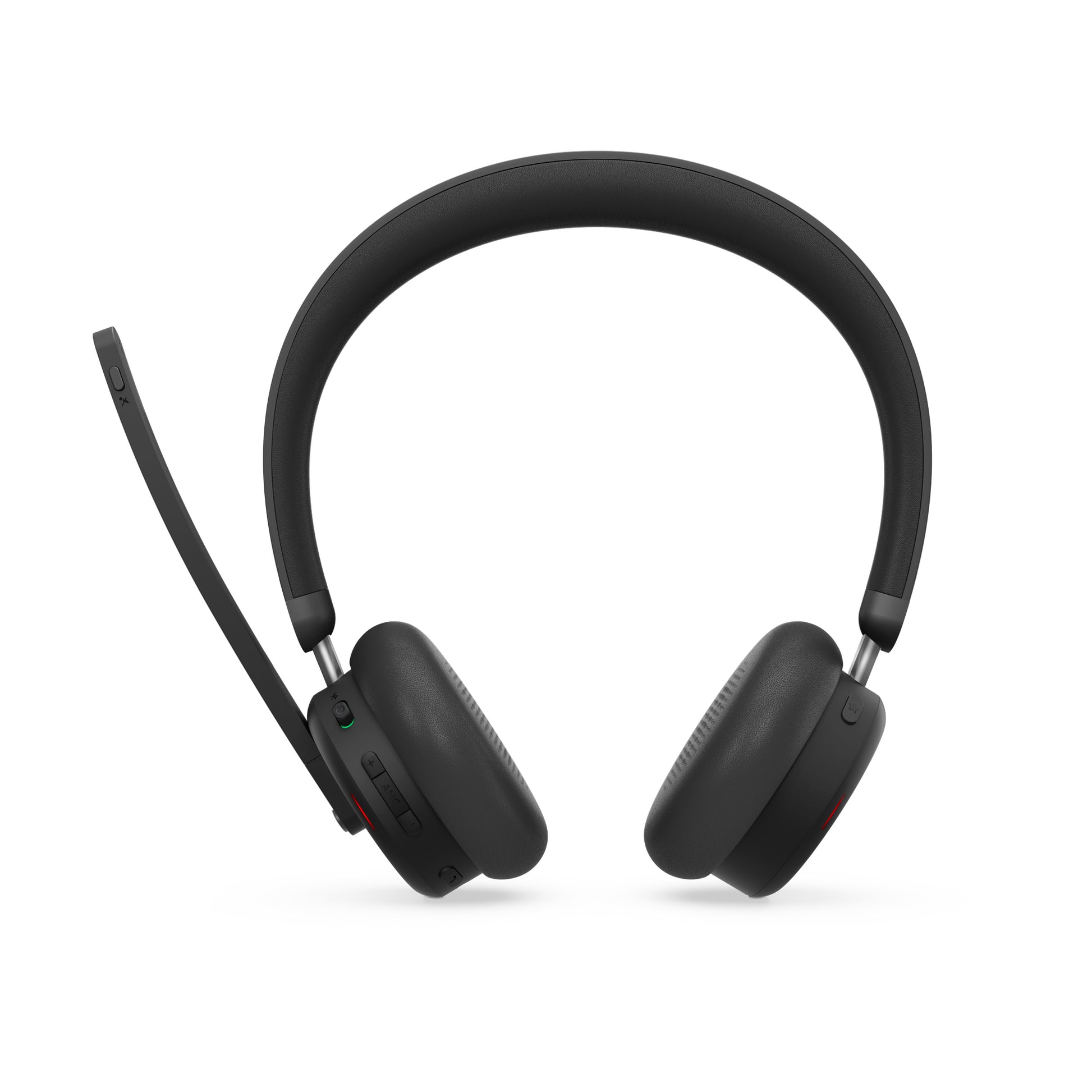 Black Lenovo 4XD1S19778 6550 wireless ANC headset with padded earcups and flexible microphone arm for Teams and Bluetooth use