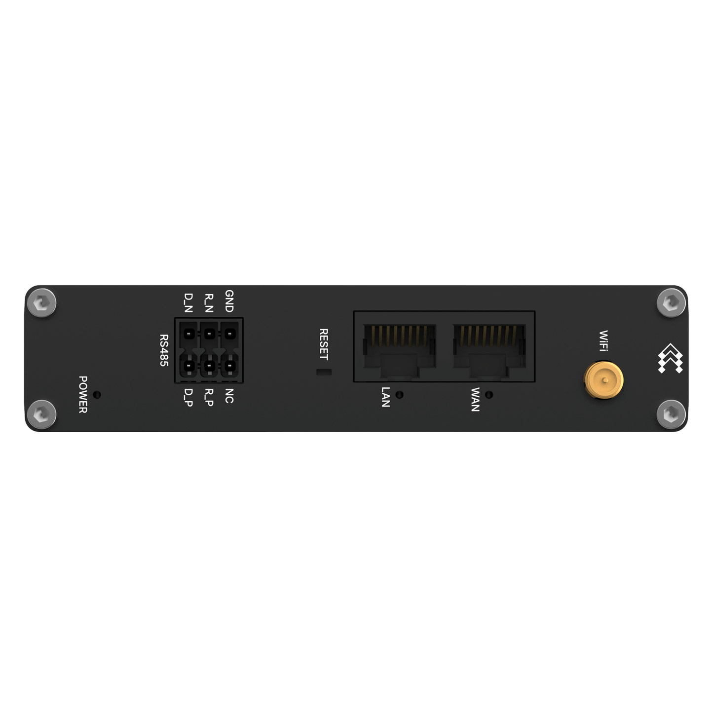 Teltonika RUT145 back view with LAN WAN RS485 ports WiFi antenna