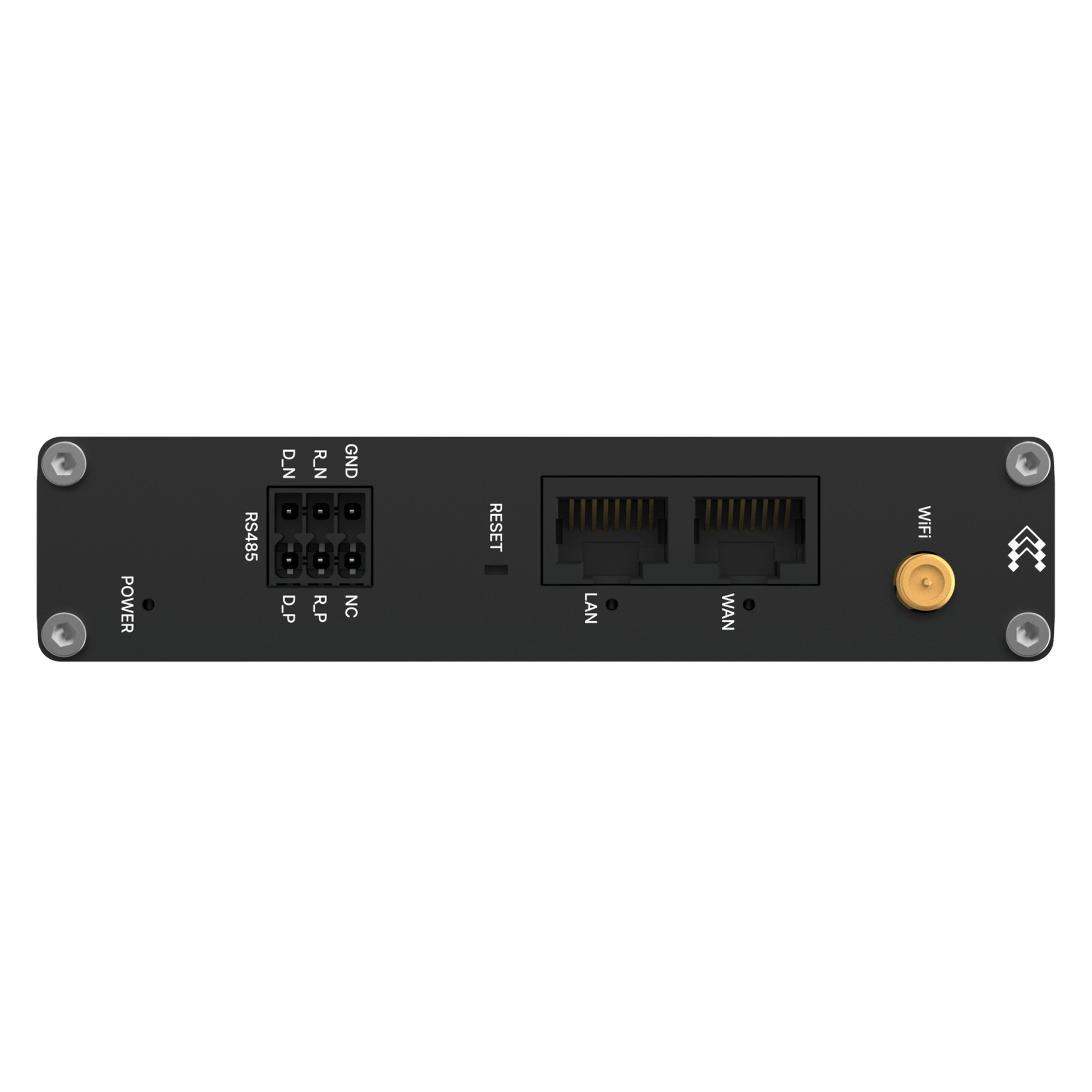 Teltonika RUT145 back view with LAN WAN RS485 ports WiFi antenna